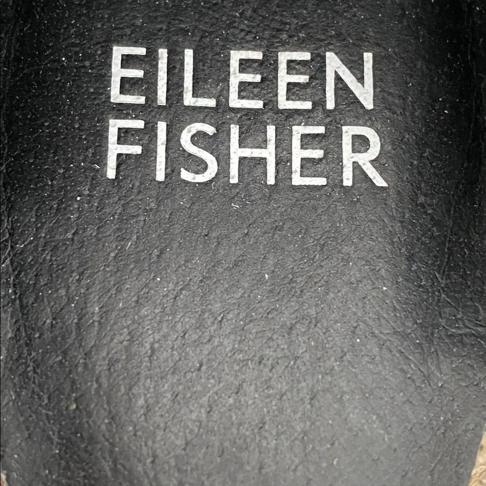 Eileen Fisher Black Suede Espadrilles Flats Sandals Sz 7.5 Coastal Vacation NWOT